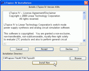 LTspiceのインストーラー画面